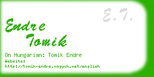 endre tomik business card